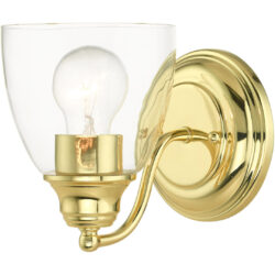 15131-02 1 Light Polished Brass Vanity Sconce-Lighting LumensWall Sconces