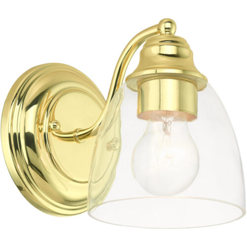 15131-02 1 Light Polished Brass Vanity Sconce-Lighting LumensWall Sconces