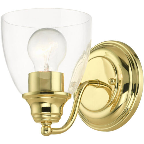 15131-02 1 Light Polished Brass Vanity Sconce-Lighting LumensWall Sconces