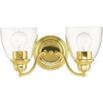 15132-02 2 Light Polished Brass Vanity Sconce-Lighting LumensWall Sconces