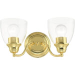 15132-02 2 Light Polished Brass Vanity Sconce-Lighting LumensWall Sconces