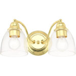 15132-02 2 Light Polished Brass Vanity Sconce-Lighting LumensWall Sconces