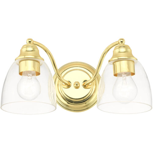 15132-02 2 Light Polished Brass Vanity Sconce-Lighting LumensWall Sconces