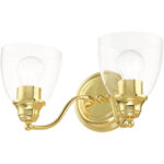 15132-02 2 Light Polished Brass Vanity Sconce-Lighting LumensWall Sconces