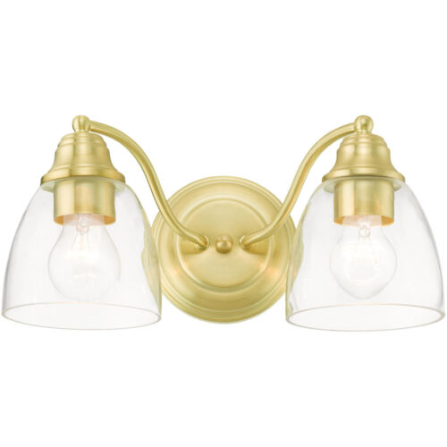 15132-12 2 Light Satin Brass Vanity Sconce-Lighting LumensWall Sconces