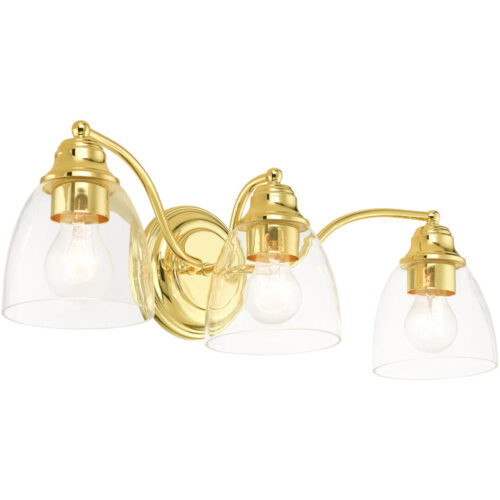 15133-02 3 Light Polished Brass Vanity Sconce-Lighting LumensWall Sconces