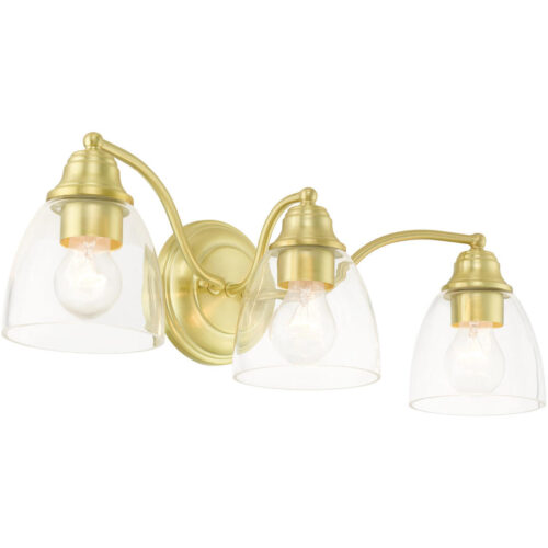 15133-12 3 Light Satin Brass Vanity Sconce-Lighting LumensWall Sconces