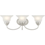 23.5 inch 3 Light Brushed Nickel Bathroom Vanity light fixture with White Alabaster Glass Shade-Lighting LumensBath/Vanity