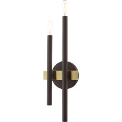 6.5 inch 2 Light Bronze Wall Sconce with Steel base material-Lighting LumensWall Sconces