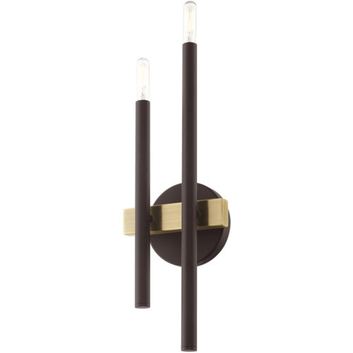 6.5 inch 2 Light Bronze Wall Sconce with Steel base material-Lighting LumensWall Sconces