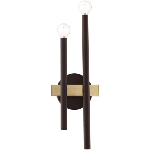 6.5 inch 2 Light Bronze Wall Sconce with Steel base material-Lighting LumensWall Sconces