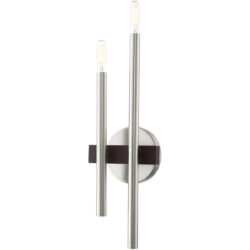 6.5 inch 2 Light Brushed Nickel Wall Sconce with Steel base material-Lighting LumensWall Sconces