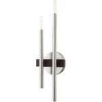 6.5 inch 2 Light Brushed Nickel Wall Sconce with Steel base material-Lighting LumensWall Sconces