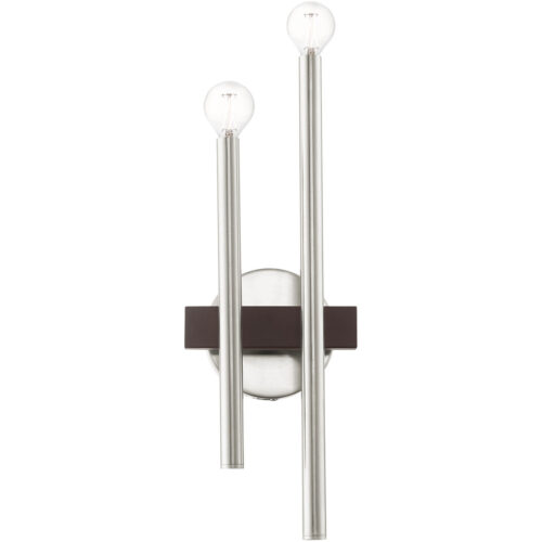 6.5 inch 2 Light Brushed Nickel Wall Sconce with Steel base material-Lighting LumensWall Sconces