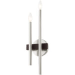 6.5 inch 2 Light Brushed Nickel Wall Sconce with Steel base material-Lighting LumensWall Sconces