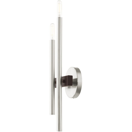 6.5 inch 2 Light Brushed Nickel Wall Sconce with Steel base material-Lighting LumensWall Sconces