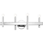 23.5 inch 4 Light Polished Chrome Bathroom Vanity light fixture with Steel base material-Lighting LumensBath/Vanity