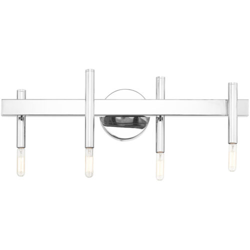 23.5 inch 4 Light Polished Chrome Bathroom Vanity light fixture with Steel base material-Lighting LumensBath/Vanity