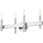 23.5 inch 4 Light Polished Chrome Bathroom Vanity light fixture with Steel base material-Lighting LumensBath/Vanity