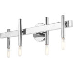 23.5 inch 4 Light Polished Chrome Bathroom Vanity light fixture with Steel base material-Lighting LumensBath/Vanity