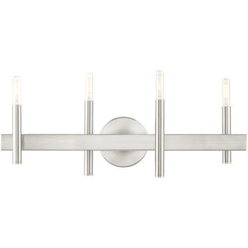 23.5 inch 4 Light Brushed Nickel Bathroom Vanity light fixture with Steel base material-Lighting LumensBath/Vanity