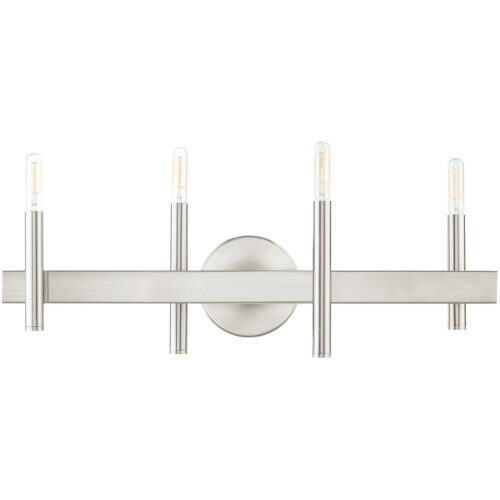 23.5 inch 4 Light Brushed Nickel Bathroom Vanity light fixture with Steel base material-Lighting LumensBath/Vanity