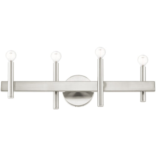 23.5 inch 4 Light Brushed Nickel Bathroom Vanity light fixture with Steel base material-Lighting LumensBath/Vanity