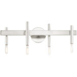 23.5 inch 4 Light Brushed Nickel Bathroom Vanity light fixture with Steel base material-Lighting LumensBath/Vanity