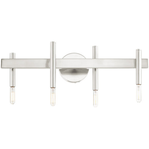 23.5 inch 4 Light Brushed Nickel Bathroom Vanity light fixture with Steel base material-Lighting LumensBath/Vanity