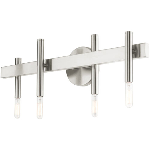 23.5 inch 4 Light Brushed Nickel Bathroom Vanity light fixture with Steel base material-Lighting LumensBath/Vanity