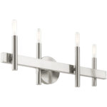 23.5 inch 4 Light Brushed Nickel Bathroom Vanity light fixture with Steel base material-Lighting LumensBath/Vanity