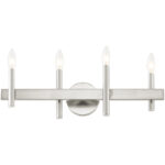 23.5 inch 4 Light Brushed Nickel Bathroom Vanity light fixture with Steel base material-Lighting LumensBath/Vanity