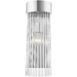 6 inch 1 Light Polished Chrome Wall Sconce with Polished Chrome Drum Shade with Clear Crystal Rods Shade-Lighting LumensWall Sconces