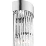 6 inch 1 Light Polished Chrome Wall Sconce with Polished Chrome Drum Shade with Clear Crystal Rods Shade-Lighting LumensWall Sconces