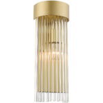 6 inch 1 Light Soft Gold Wall Sconce with Soft Gold Drum Shade with Clear Crystal Rods Shade-Lighting LumensWall Sconces