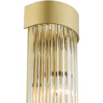 6 inch 1 Light Soft Gold Wall Sconce with Soft Gold Drum Shade with Clear Crystal Rods Shade-Lighting LumensWall Sconces