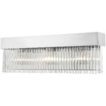 23.25 inch 3 Light Polished Chrome Bathroom Vanity light fixture with Polished Chrome Drum Shade with Clear Crystal Rods Shade-Lighting LumensBath/Vanity