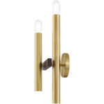 6.5 inch 2 Light Satin Brass & Bronze Wall Sconce with Steel base material-Lighting LumensWall Sconces