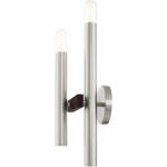 6.5 inch 2 Light Brushed Nickel & Bronze Wall Sconce with Steel base material-Lighting LumensWall Sconces