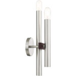 6.5 inch 2 Light Brushed Nickel & Bronze Wall Sconce with Steel base material-Lighting LumensWall Sconces