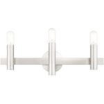 23.5 inch 3 Light Brushed Nickel Bathroom Vanity light fixture with Steel base material-Lighting LumensBath/Vanity