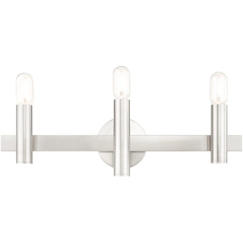 23.5 inch 3 Light Brushed Nickel Bathroom Vanity light fixture with Steel base material-Lighting LumensBath/Vanity