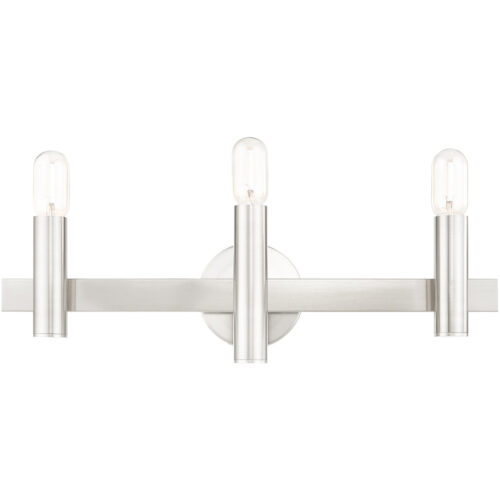 23.5 inch 3 Light Brushed Nickel Bathroom Vanity light fixture with Steel base material-Lighting LumensBath/Vanity