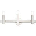 23.5 inch 3 Light Brushed Nickel Bathroom Vanity light fixture with Steel base material-Lighting LumensBath/Vanity