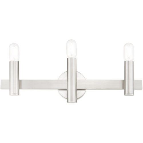 23.5 inch 3 Light Brushed Nickel Bathroom Vanity light fixture with Steel base material-Lighting LumensBath/Vanity