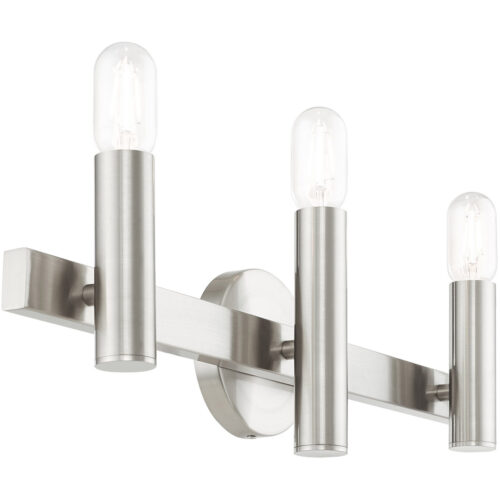 23.5 inch 3 Light Brushed Nickel Bathroom Vanity light fixture with Steel base material-Lighting LumensBath/Vanity