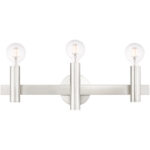 23.5 inch 3 Light Brushed Nickel Bathroom Vanity light fixture with Steel base material-Lighting LumensBath/Vanity