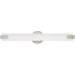 4.375 inch 32W LED Brushed Nickel ADA Bathroom Vanity light fixture with Satin White Acrylic Shade-Lighting LumensBath/Vanity