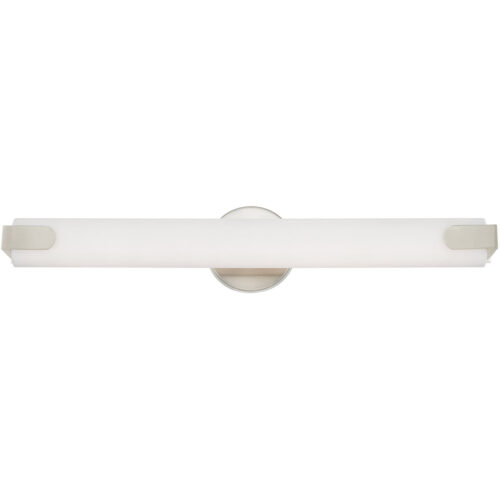 4.375 inch 32W LED Brushed Nickel ADA Bathroom Vanity light fixture with Satin White Acrylic Shade-Lighting LumensBath/Vanity