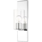 4.5 inch 1 Light Polished Chrome Wall Sconce with Clear Glass Shade-Lighting LumensWall Sconces